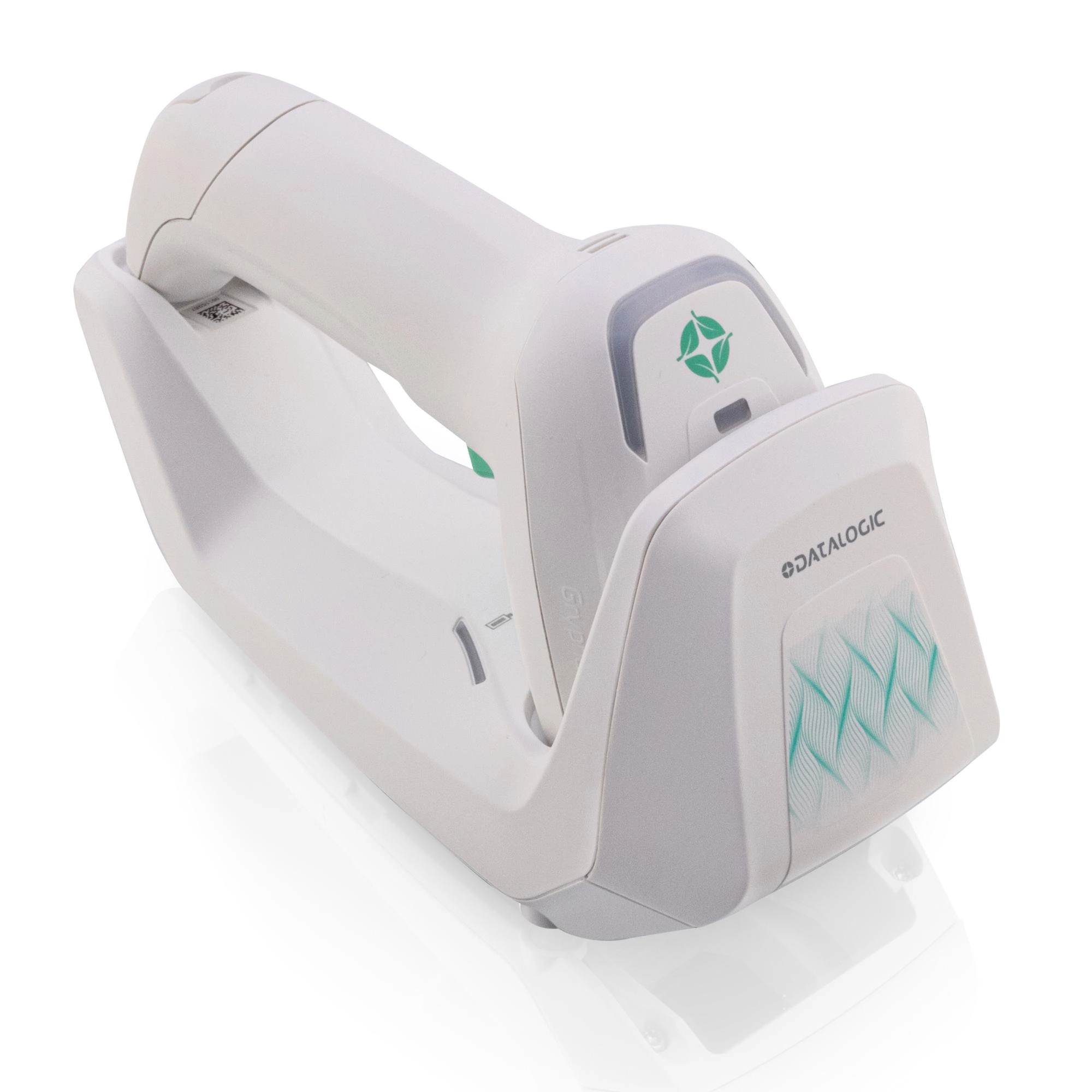 Datalogic Gryphon GM4600 HC Funk-Barcodescanner in Weiß mit Ladestation, 1D/2D-Scanner für Healthcare und USB-KIT