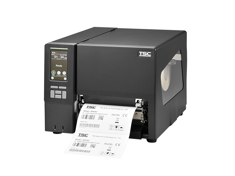 TSC MH261T industrial thermal transfer label printer, 203 dpi, USB and Ethernet, printing barcode labels for high-volume labelling