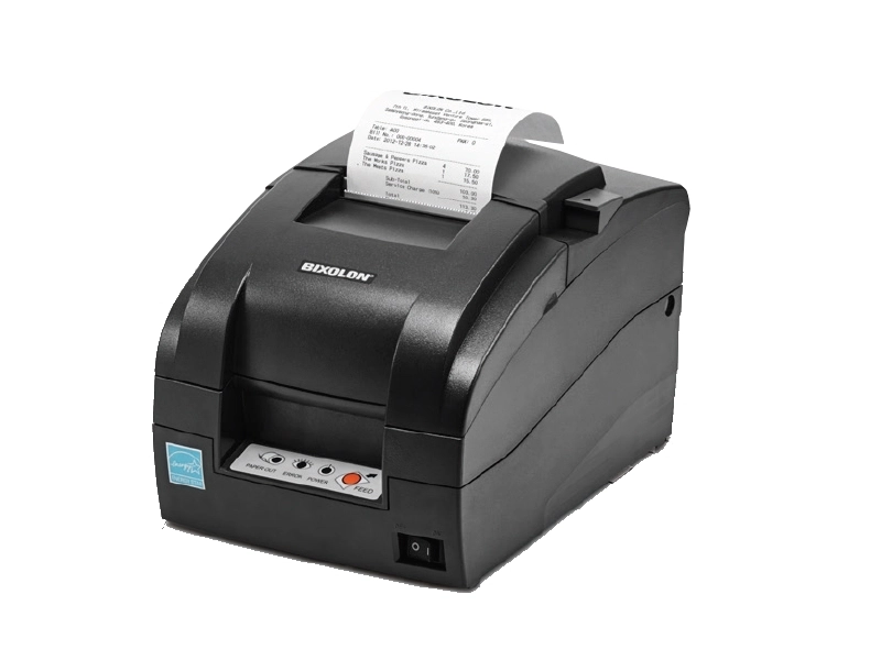 Schwarzer Bixolon SRP-275III Bon-Nadeldrucker mit Belegausgabe für Küche, Gastronomie und Kasse, 76,5 mm, USB, RS232 und Ethernet