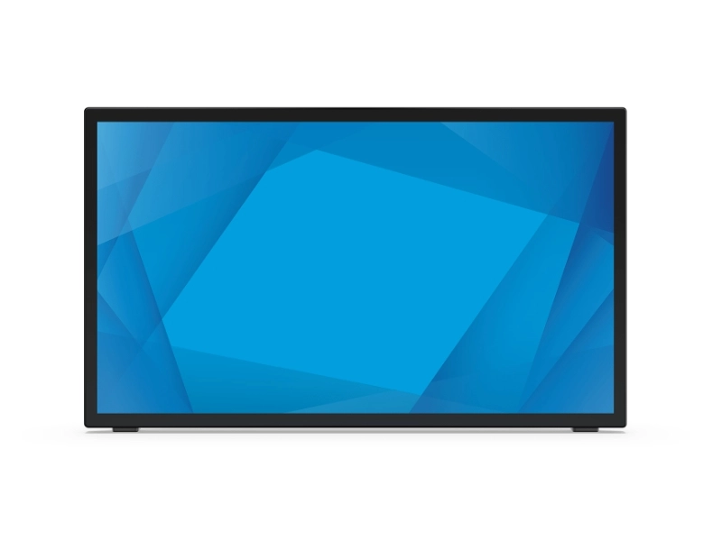 Front view of the black EloTouch 2270L 21.5-inch Full HD PCAP USB touchmonitor for POS, hospitality and retail use