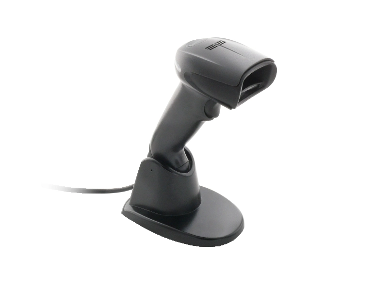 Honeywell Xenon XP 1950g USB 1D/2D barcode scanner with stand, black disinfectant-ready cashier scanner for retail and damaged barcodes