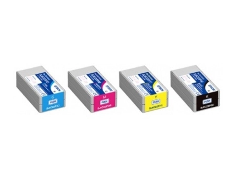 Original Epson SJIC22P(C) Cyan Tintenpatrone C33S020602 für ColorWorks TM-C3500 Etikettendrucker