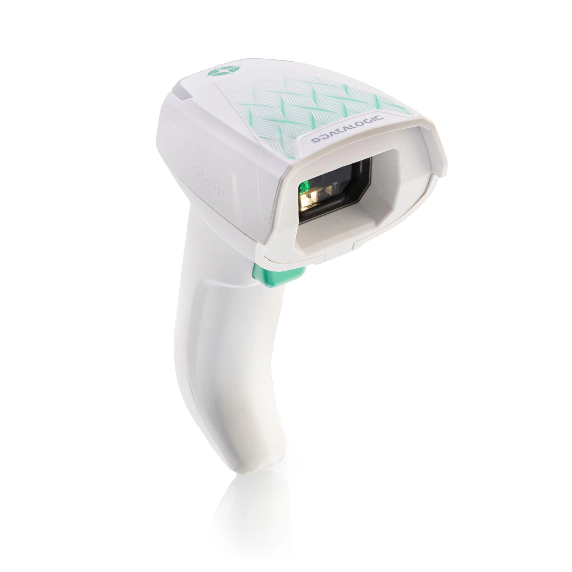 Datalogic Gryphon GM4600 HC Funk-Barcodescanner in Weiß für 1D/2D-Codes im Healthcare-Bereich, hygienisches USB-KIT mit Ladestation