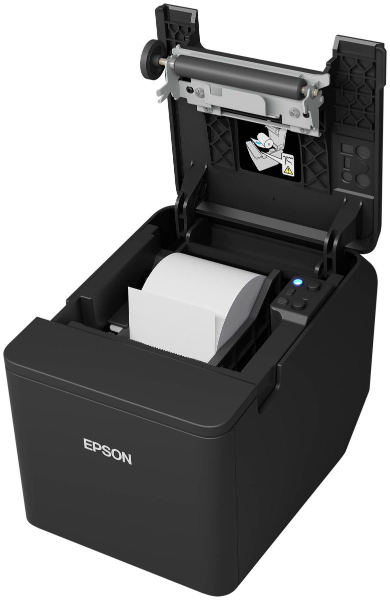 Bondrucker Epson TM-T20IV, USB / LAN RJ45 Netzwerk, Cutter, 80mm, schwarz, Netzteil, C31CL47102