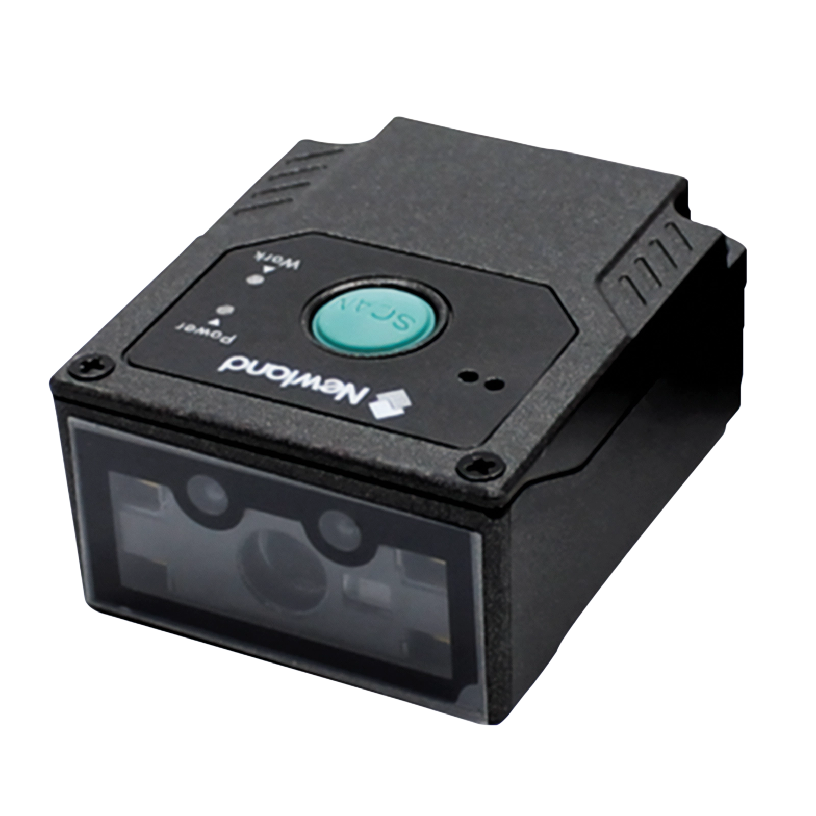 Newland FM430 Barracuda 1D/2D Einbauscanner in Schwarz mit Scanfenster und Taste, stationärer Barcodescanner für Kassen, Kioske und Automaten