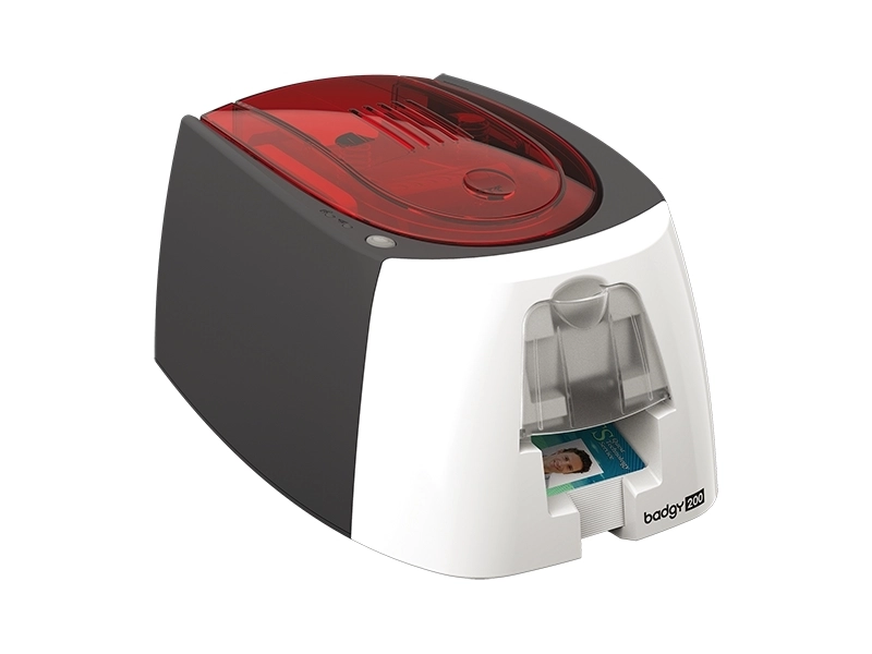 Evolis Badgy 200 Kartendrucker Kit mit USB-Anschluss für einseitigen Druck von PVC-Karten, Kundenkarten und Ausweisen