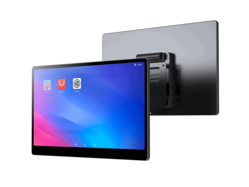 iMin Swan 1K Küchendisplay mit 15,6 Zoll Touchscreen, Android 11, VESA-Halterung und Rückansicht für Gastronomie und Küchenprozesse