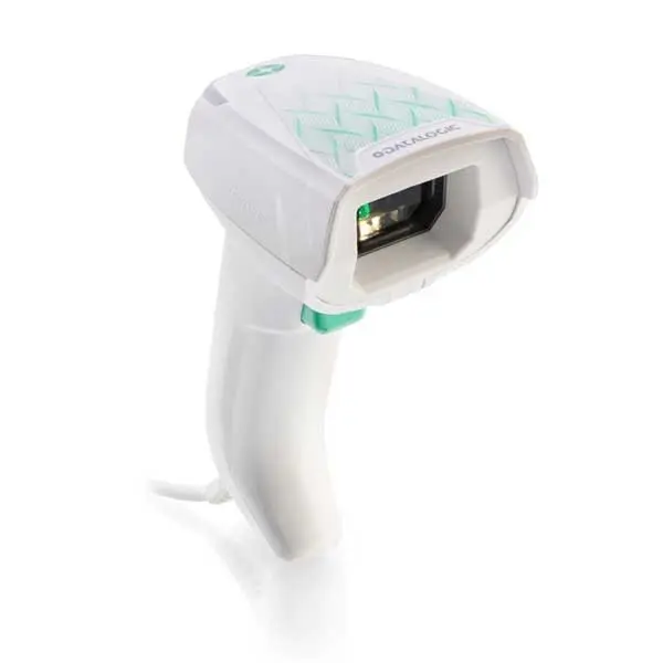 Datalogic Gryphon GD4690 HC 1D/2D-Handscanner in Weiß mit USB-Kabel für Healthcare, Klinik, Labor und Pharma