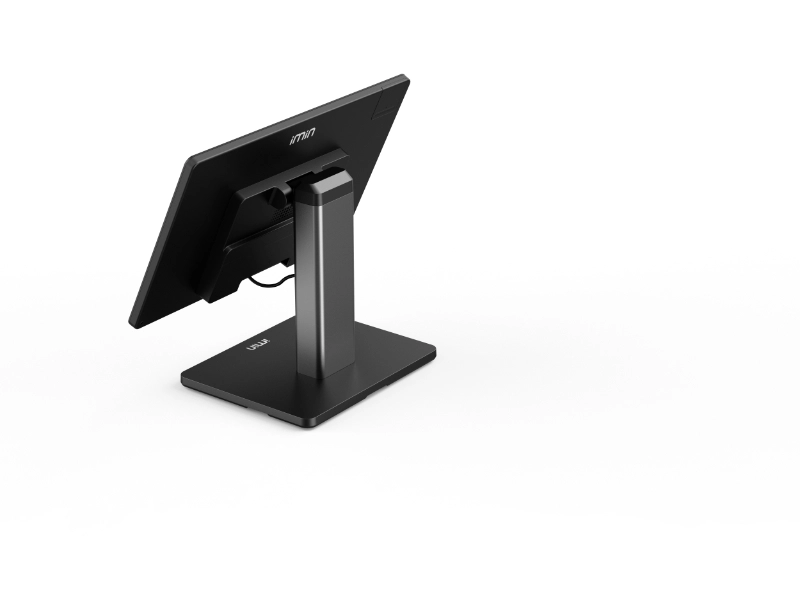 Rückansicht des iMin Swan 2 15,6 Zoll Android 13 Touch Kassensystems mit GMS, 4 GB RAM und 64 GB ROM für POS, Handel und Gastronomie