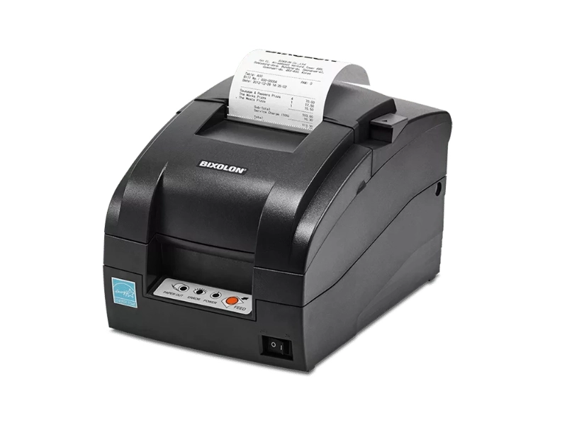 Schwarzer Bixolon SRP-275III Nadeldrucker mit Bonrolle und Abschneider, 76,5 mm Kassendrucker mit USB und Parallelanschluss