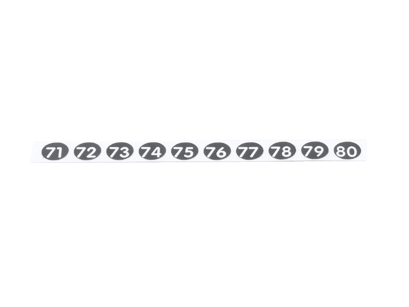 Addimat waiter pen replacement number stickers 71-80, durable labels for clearly identifying pens in busy hospitality teams