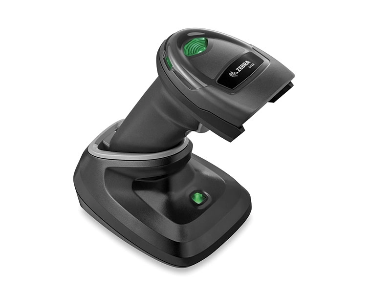 Zebra DS2278 kabelloser 1D/2D Bluetooth-Barcodescanner in Schwarz mit Presentation Cradle, USB-Kit für Kasse und Handel