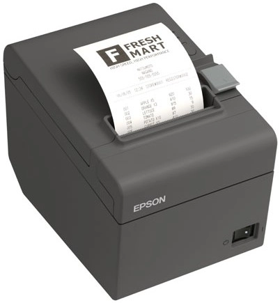 Kompakter Epson Bondrucker mit gedrucktem Kassenbeleg