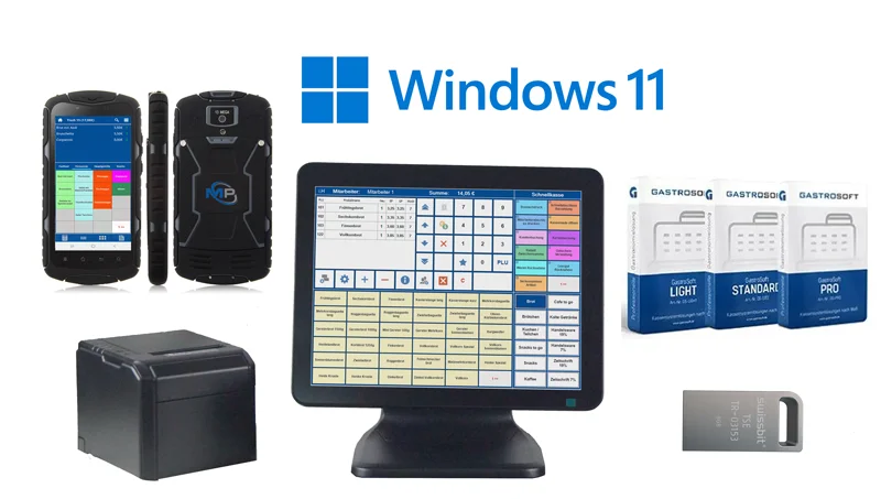 GastroSoft Kassensystem mit Touchscreen, Handheld, Drucker