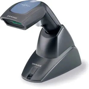Datalogic Barcode-Handscanner mit Ladeschale in Schwarz