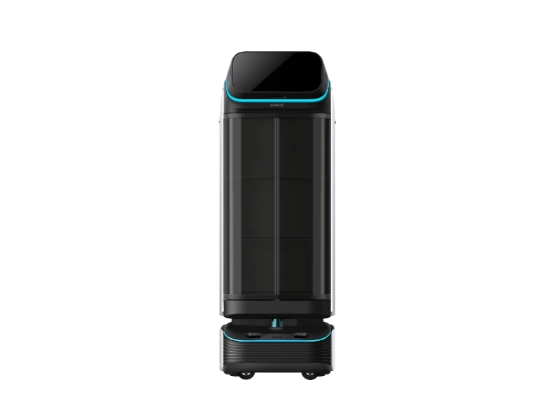 Keenon T3-DINERBOT Serviceroboter mit geschlossenen Türen für Speisen- und Getränkelieferung in Gastronomie, Restaurant und Hotel