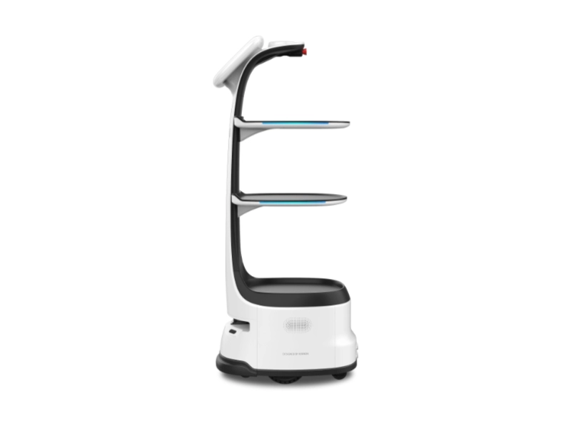 Keenon T8-DINERBOT Serviceroboter mit drei Ablagen zur Lieferung von Speisen und Getränken in Restaurant, Hotel und Catering
