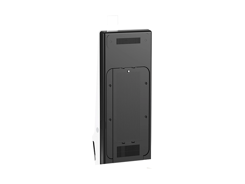 Rückansicht des Sunmi K2 24 Zoll Self-Ordering-Kiosksystems mit Android 13, 2D-Scanner und 80-mm-Bondrucker für POS-Kassenhardware