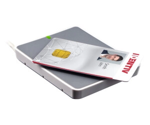 White IDentiv uTrust 3700 F USB contactless NFC 13.56 MHz smartcard reader for PCs, ID cards, tokens and phones