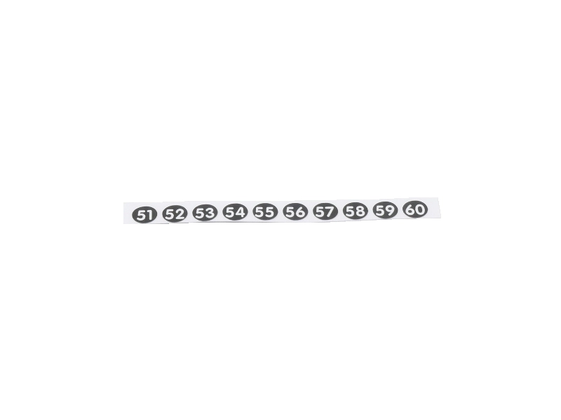 Addimat waiter pen stickers numbered 51 to 60 for clear staff ID in service systems