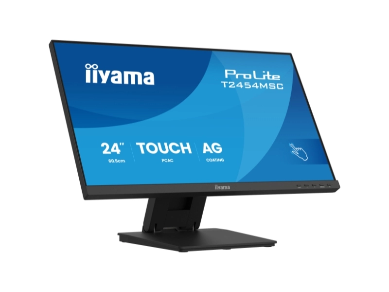 Iiyama ProLite T2454MSC-B3AG 23,8 Zoll Full-HD-Touchmonitor in Schwarz mit Standfuß, kapazitivem 10-Punkt-Multitouch und Anti-Glare-Glas