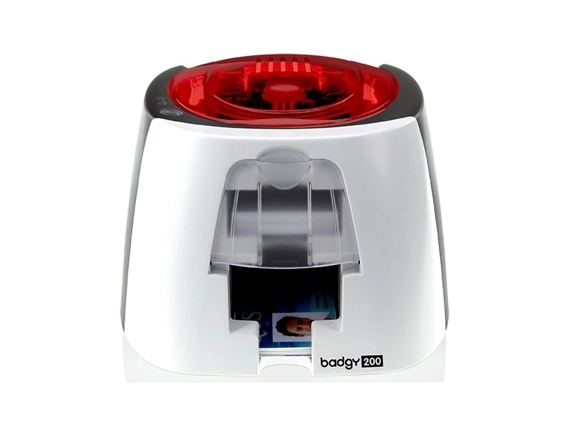 Evolis Badgy 200 einseitiger Kartendrucker im USB-Kit mit Karten, Farbband und Software für Kundenkarten und Ausweise