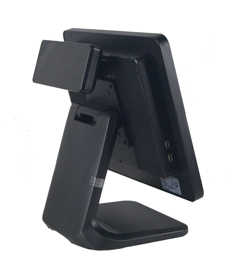 Schwarzes Touchscreen POS Terminal von hinten
