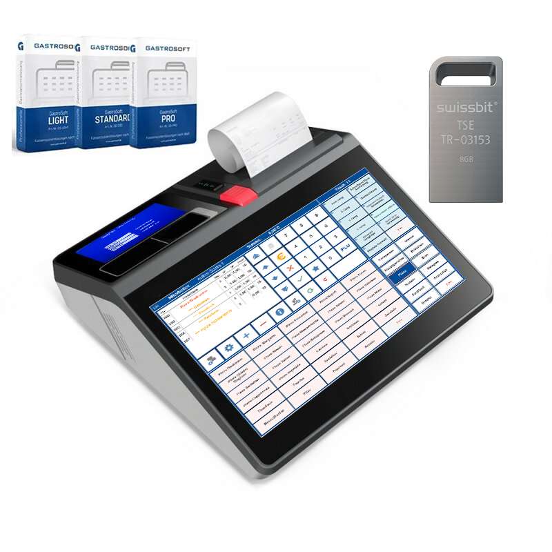 Gastro Kassensystem 11.6 Zoll Touch SlimSet + Kassensoftware GastroSoft + TSE-VIP-Paket