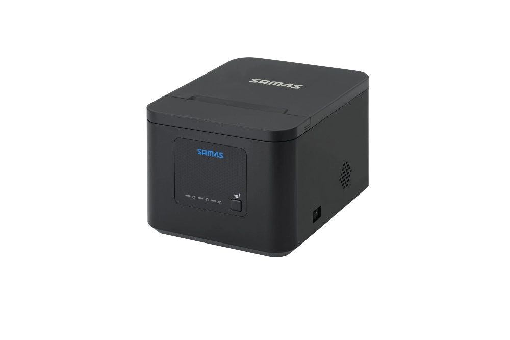 Schwarzer MagicPOS Sam4S H-Cube 102 Bondrucker mit USB, Netzwerk und serieller Schnittstelle für Kasse, POS und Gastronomie