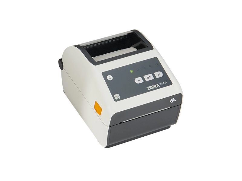 Zebra ZD421-HC HealthCare Etikettendrucker in Weiß, thermodirekt mit 203 dpi, USB, Bluetooth BLE 5 und Ethernet für Klinik und Labor