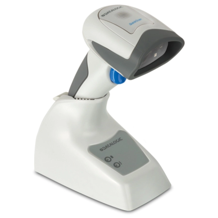 Datalogic QuickScan Mobile QM2131 wireless 1D linear imager barcode scanner in charging base for POS and inventory use
