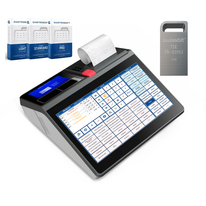 Handel Kassensystem 11.6 Zoll Touch SlimSet + Kassensoftware PosSoft + TSE-VIP-Paket