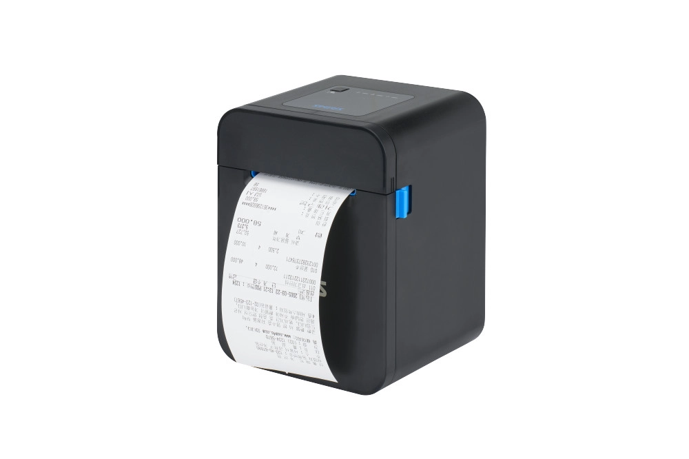 Schwarzer MagicPOS Sam4S H-Cube 102 Bondrucker mit Bonrolle, USB, Netzwerk und serieller Schnittstelle für Kasse, POS und Gastronomie