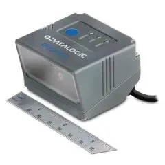 Grauer Datalogic Barcodescanner neben Lineal