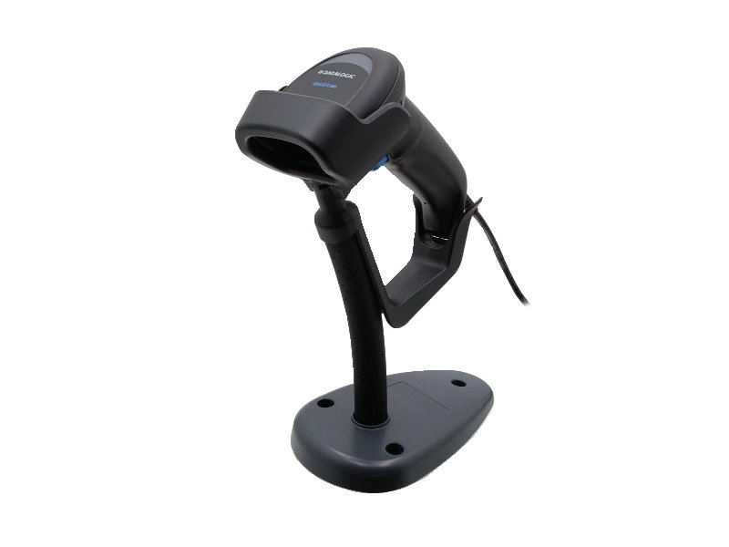 Datalogic QuickScan QD2590 1D/2D Handscanner in Schwarz mit USB-Kabel und Ständer für Kasse, Handel und POS