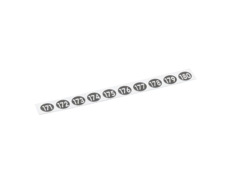 Durable Addimat waiter pen number stickers 171-180, genuine accessory 9037-NUM.12 for clear service staff ID and organised restaurant operations.